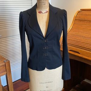 Tom K Nguyen black cotton blend blazer